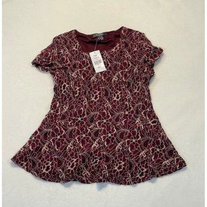 Burgundy Peplum Top - size medium